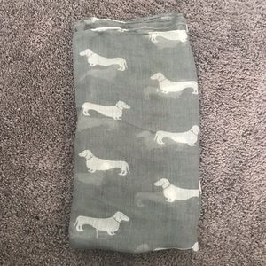 Used once gray and white dachshund scarf